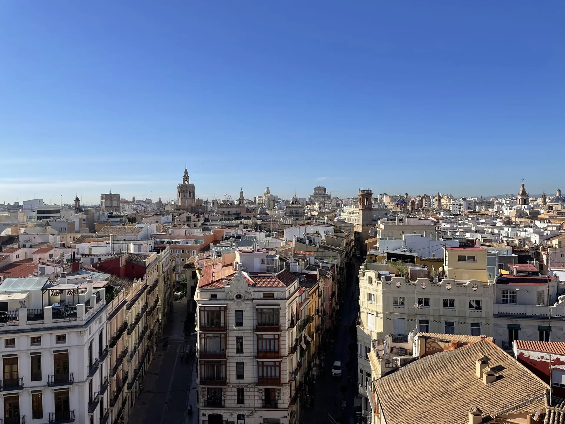 Skyline van Valencia met de Micalet en de kathedraal